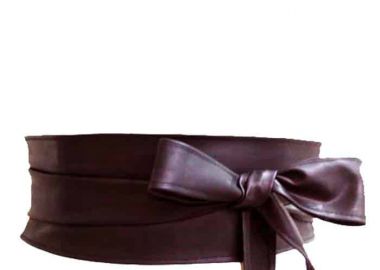 japanese ζώνη Obi από δερματίνη σε καφέ - PerfectDress.gr - 