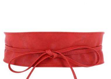 japanese ζώνη Obi από δερματίνη σε κόκκινο - PerfectDress.gr - 