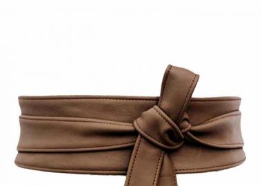 japanese ζώνη Obi από δερματίνη σε μπεζ - PerfectDress.gr - 