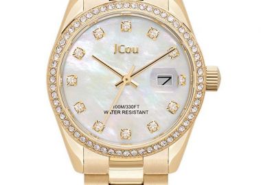 JCOU Iris Crystals - JU19082-4, Gold case with Stainless Steel Bracelet - Jcou - 
