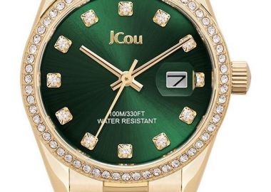 JCOU Iris Crystals - JU19082-5, Gold case with Stainless Steel Bracelet - Jcou - 