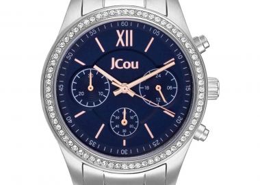 JCOU Valerie Crystals Chronograph - JU19069-3, Silver case with Stainless Steel Bracelet - Jcou - 