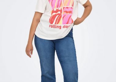 Jean ελαστικό καμπάνα σε denim blue χρώμα plus size -  - 