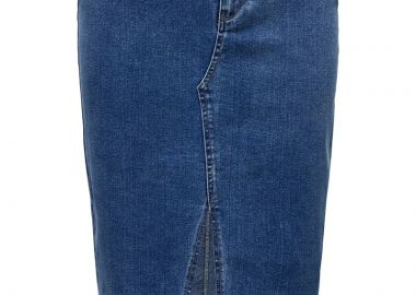 Jean φούστα με άνοιγμα σε denim blue χρώμα -  - 