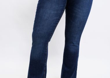 Jean καμπάνα με 3 κουμπιά σε dark blue denim χρώμα -  - 