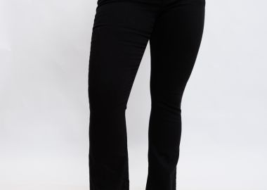 Jean καμπάνα με 3 κουμπιά σε denim black χρώμα -  - 