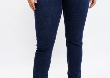 Jean παντελόνι με λάστιχο στην μπάσκα σε dark denim blue χρώμα -  - 