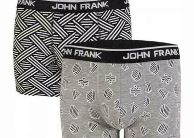 John Frank Ανδρικά Μποξεράκια με Σχέδια 2Pack JF2BMC01 Γκρι Γκρι - John Frank - 