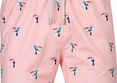 John Frank Toucan Ανδρικό Μαγιό Σορτς Ροζ με Σχέδια Ροζ - John Frank - 