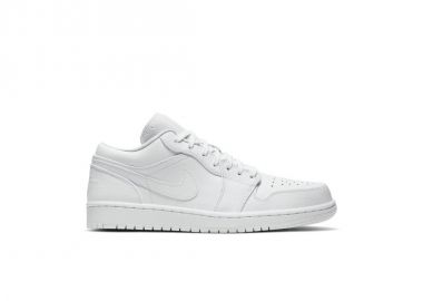 Jordan 1 Low Triple White Tumbled Leather 553558130 MBS - Jordan - 