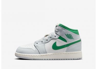 Jordan 1 Mid White Pure Platinum Pine Green GS DQ8423142 MBS - Jordan - 