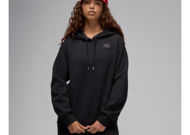 Jordan Flight Fleece Women's SatinLined Pullover Hoodie BlackDark Smoke Grey FV7050010 MBS - Jordan - 