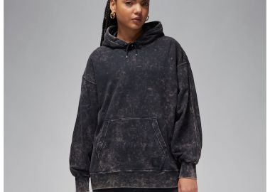 Jordan Flight Fleece Women's SatinLined Washed Hoodie Black FN5738010 MBS - Jordan - 