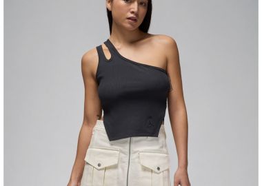 Jordan Women's Asymmetrical Ribbed Tank Off Noir FN5798045 MBS - Jordan - 