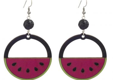 Jt Ασημένια κρεμαστά boho σκουλαρίκια καρπούζι - JT - 