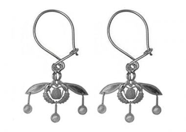 Jt Ασημένια σκουλαρίκια Μέλισσες των Μαλίων Ασημί - JT - 