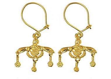 Jt Ασημένια σκουλαρίκια Μέλισσες των Μαλίων Χρυσό - JT - 