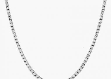 Jt Ασημένιο κολιέ ριβιέρα τσόκερ με λευκά ζιργκόν - JT - 