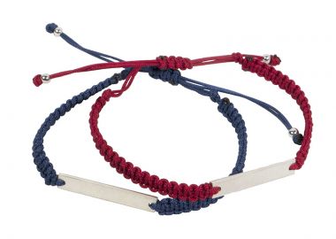 Jt Ασημένιο Σετ Βραχιόλια για Ζευγάρια Ταυτότητες Χωρίς Χάραξη - JT - 