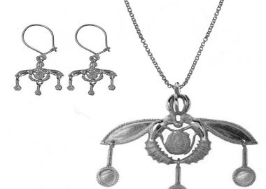 Jt Ασημένιο σετ Μέλισσες των Μαλίων με επιχρύσωμα Ασημί - JT - 