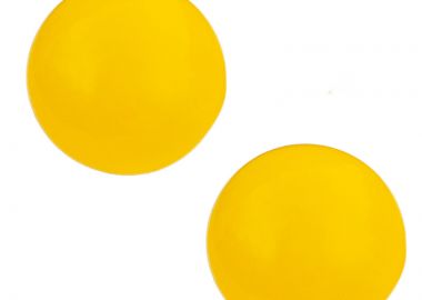 Jt Ατσάλινα πολύχρωμα vintage καρφωτά στρογγυλά σκουλαρίκια Κίτρινο - JT - 