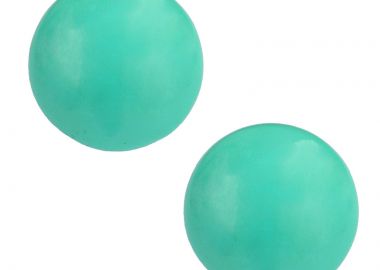 Jt Ατσάλινα πολύχρωμα vintage καρφωτά στρογγυλά σκουλαρίκια Τιρκουάζ - JT - 