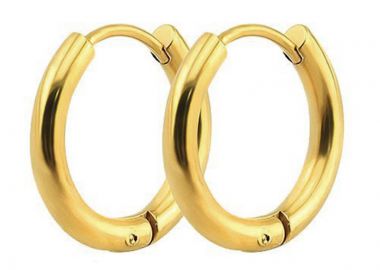 Jt Ατσάλινα σκουλαρίκια κρίκοι 2.5mm unisex Χρυσό - JT - 