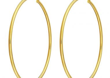 Jt Ατσάλινα σκουλαρίκια κρίκοι μεγάλοι 2mm πάχος Χρυσό - JT - 