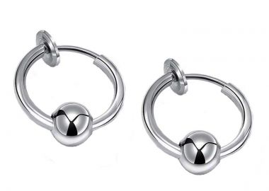 Jt Ατσάλινα unisex σκουλαρίκια κρίκοι κλιπ - JT - 