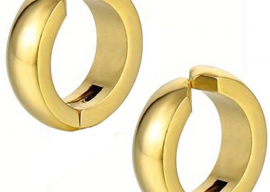 Jt Ατσάλινα unisex σκουλαρίκια κρίκοι μικροί χρυσοί με κλιπ - JT - 