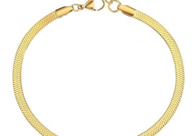 Jt Ατσάλινη αλυσίδα ποδιού φίδι πλακέ λεπτή 3mm Χρυσό - JT - 