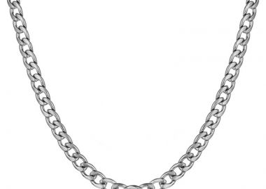 Jt Ατσάλινη unisex αλυσίδα λαιμού cuban πλακέ 7mm Ασημί - JT - 