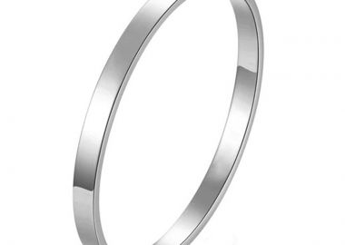 JT Ατσάλινο ανδρικό βραχιόλι χειροπέδα με επιλογή χάραξης Ασημί - JT - 