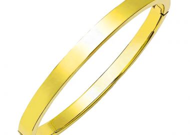 JT Ατσάλινο ανδρικό βραχιόλι χειροπέδα με επιλογή χάραξης Χρυσό - JT - 