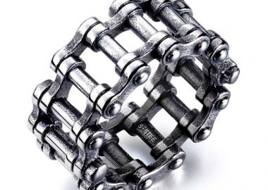 JT Ατσάλινο ανδρικό δαχτυλίδι αλυσίδα μοτοσικλέτας - JT - 