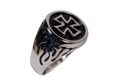 JT Ατσάλινο Ανδρικό δαχτυλίδι Σφραγίδα Σταυρός της Μάλτας - JT - 