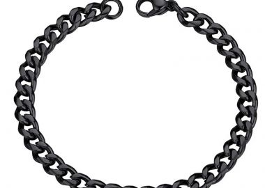 Jt Ατσάλινο βραχιόλι αλυσίδα χεριού μαύρη cuban 9mm Ανδρικό - JT - 