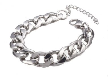 Jt Ατσάλινο βραχιόλι αλυσίδα cuban πλακέ 9mm Γυναικείο - JT - 