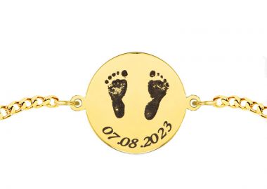 Jt Ατσάλινο βραχιόλι φλουρί πατουσάκια μωρού Χρυσό - JT - 