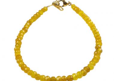 Jt Ατσάλινο βραχιόλι με πέτρες αχάτη Κίτρινο - JT - 