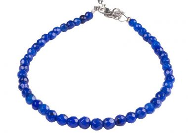 Jt Ατσάλινο βραχιόλι με πέτρες αχάτη Μπλε - JT - 