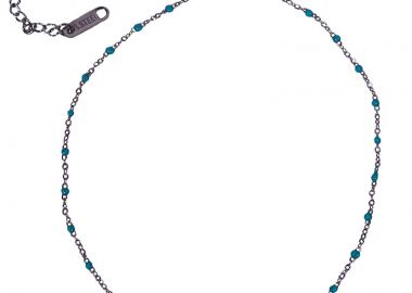 Jt Ατσάλινο βραχιόλι ποδιού αλυσίδα ασημί με τιρκουάζ - JT - 