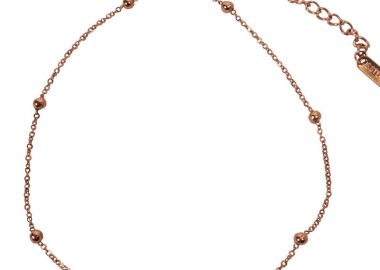 Jt Ατσάλινο βραχιόλι ποδιού αλυσίδα ροζ χρυσό με μπίλιες - JT - 