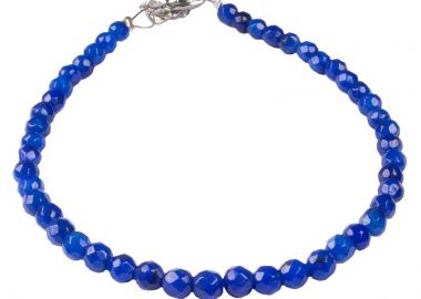 Jt Ατσάλινο βραχιόλι ποδιού με μπλε πέτρες αχάτη - JT - 