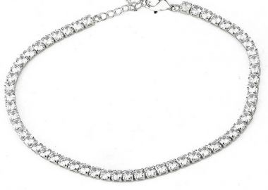 Jt Ατσάλινο βραχιόλι ριβιέρα με λαμπερά κρύσταλλα - JT - 