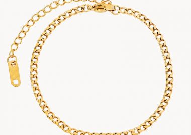 Jt Ατσάλινο χρυσό unisex βραχιόλι αλυσίδα cuban λεπτή 3.7mm Ανδρικό - JT - 