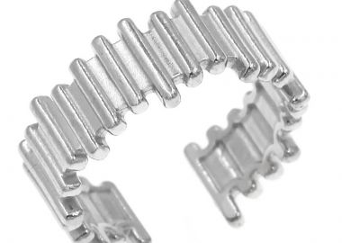 JT Ατσάλινο δαχτυλίδι βεράκι φαρδύ ακανόνιστες μπάρες - JT - 