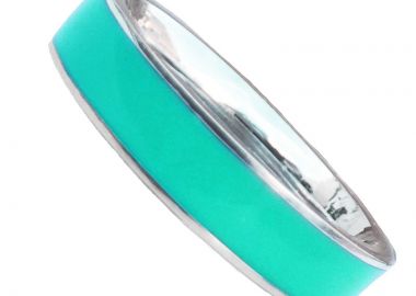 Jt Ατσάλινο δαχτυλίδι βεράκι πλατύ χρωματιστό Τιρκουάζ - JT - 