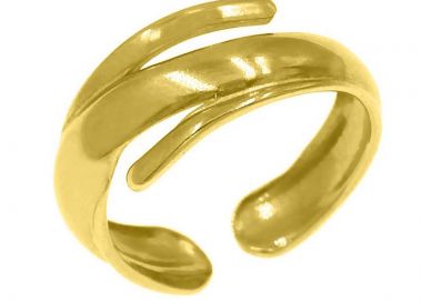 JT Ατσάλινο δαχτυλίδι χρυσό βεράκι ασύμμετρο - JT - 