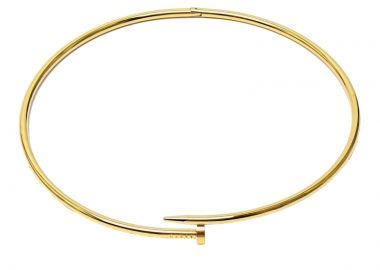 JT Aτσάλινο κολιέ λαιμαριά - βέργα καρφί κουμπωτή Χρυσό - JT - 